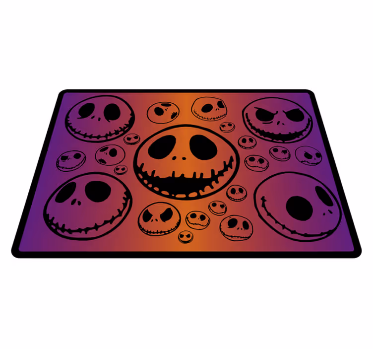 vinylový koberec halloween vzor strašidelných lebiek - Tenstickers