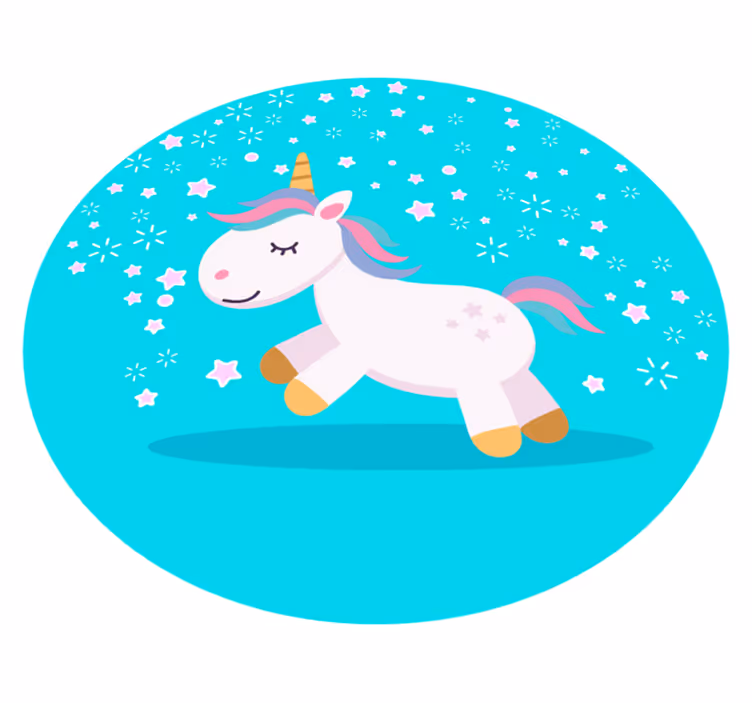 detský vinylový koberec ilustrácie jednorožca - Tenstickers