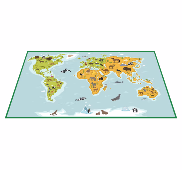 Modrý vinobranie mapa sveta koberec mapy sveta - Tenstickers