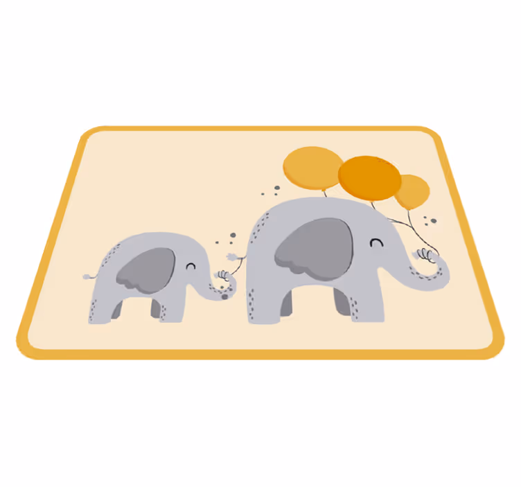 vinylový koberec pre bábätko sloní spoločníci - Tenstickers