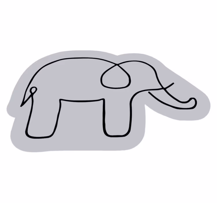 Slon skica zvierací koberec - Tenstickers