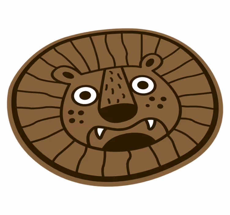 detský vinylový koberec lev kreslený kruh - Tenstickers