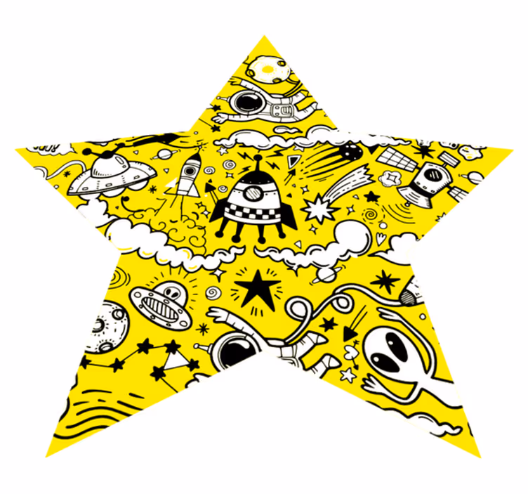 detský vinylový koberec mimozemská hviezda doodle - Tenstickers