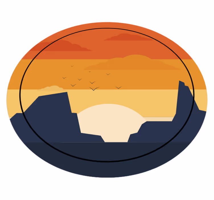 Kruhový koberec západného západu slnka - Tenstickers