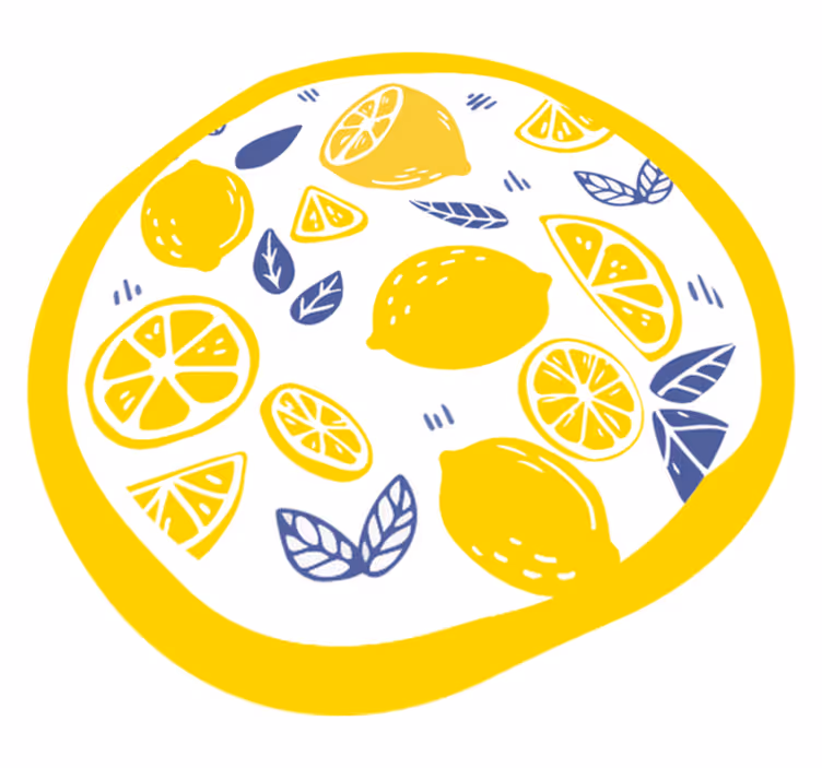 vinylový koberec s kvetmi kruh s citrusovým vzorom - Tenstickers