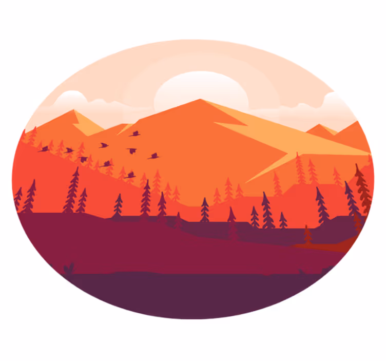 vzorovaný vinylový koberec hornatá krajina - Tenstickers