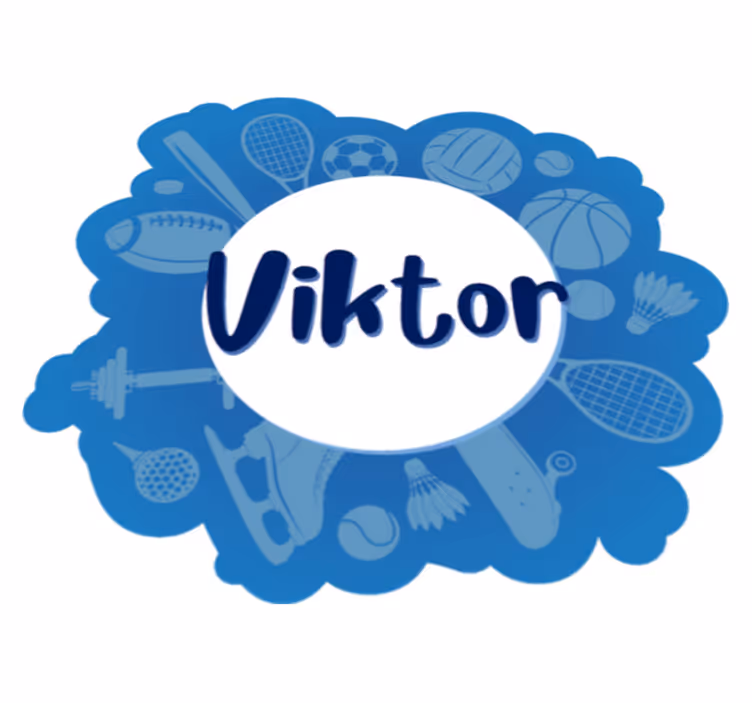 vinylový koberec s menom personalizovaný športový znak - Tenstickers