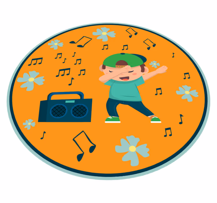 Tanečné dieťa a rádiový vinylový koberec - Tenstickers