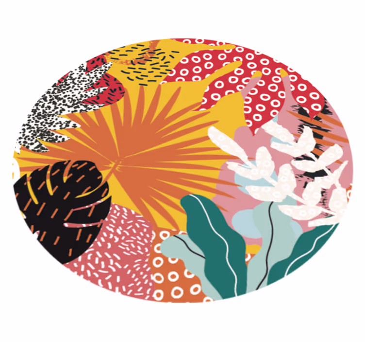 vinylový koberec s kvetmi tropická botanická harmónia - Tenstickers