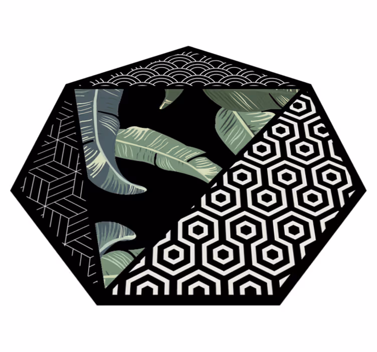 Zelené listy a geometrické koberčeky - Tenstickers