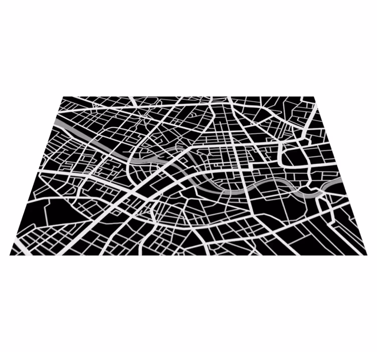 vinylový koberec mapa sveta detail mestskej mapy - Tenstickers