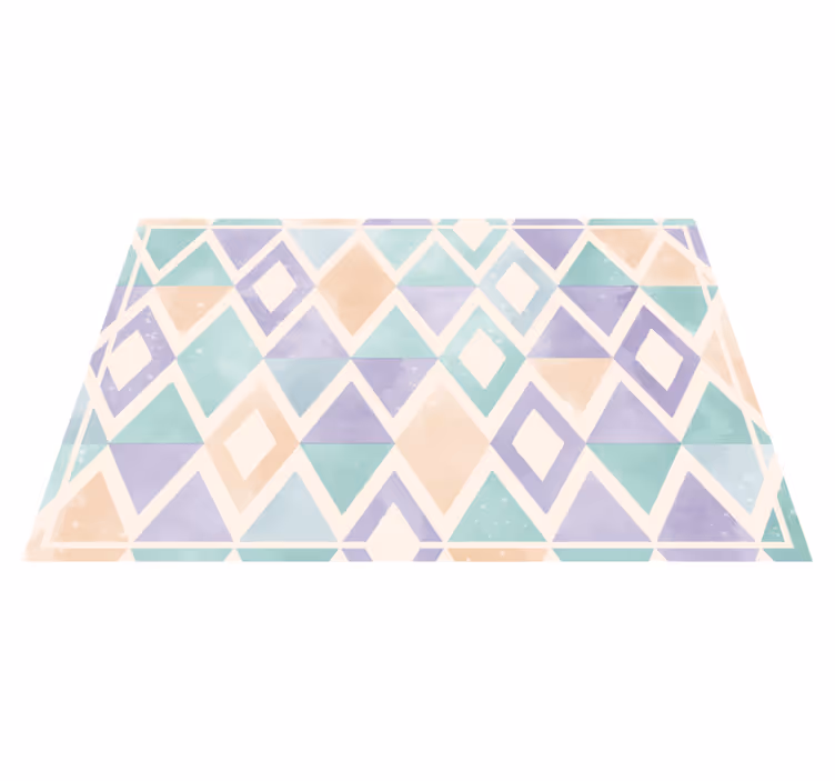 Vinylový koberec s geometrickými tvarmi pastelová paleta - Tenstickers