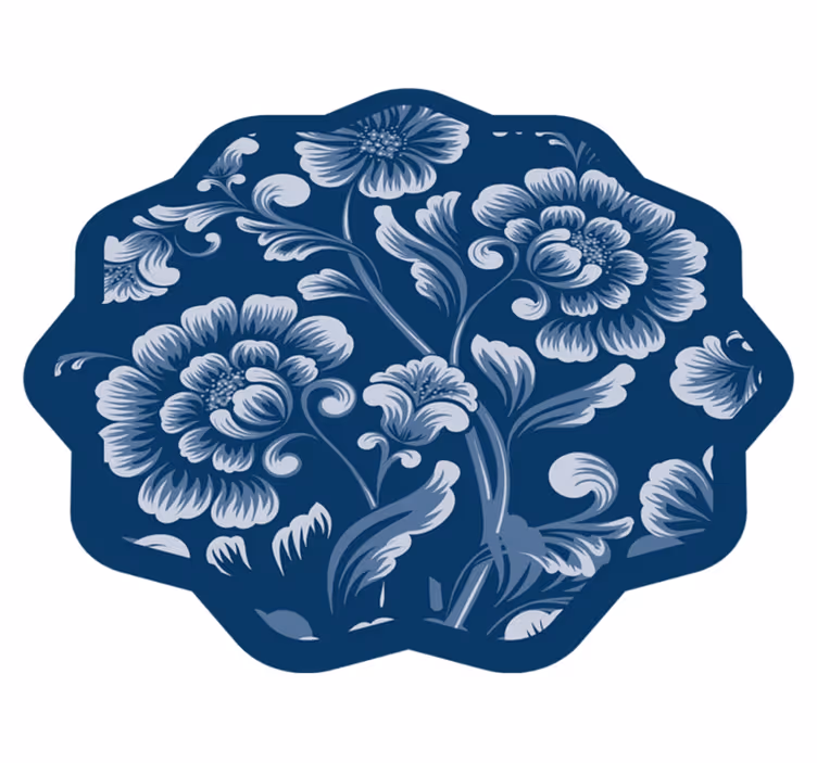 Elegantný kvetinový koberec modrých kvetov - Tenstickers