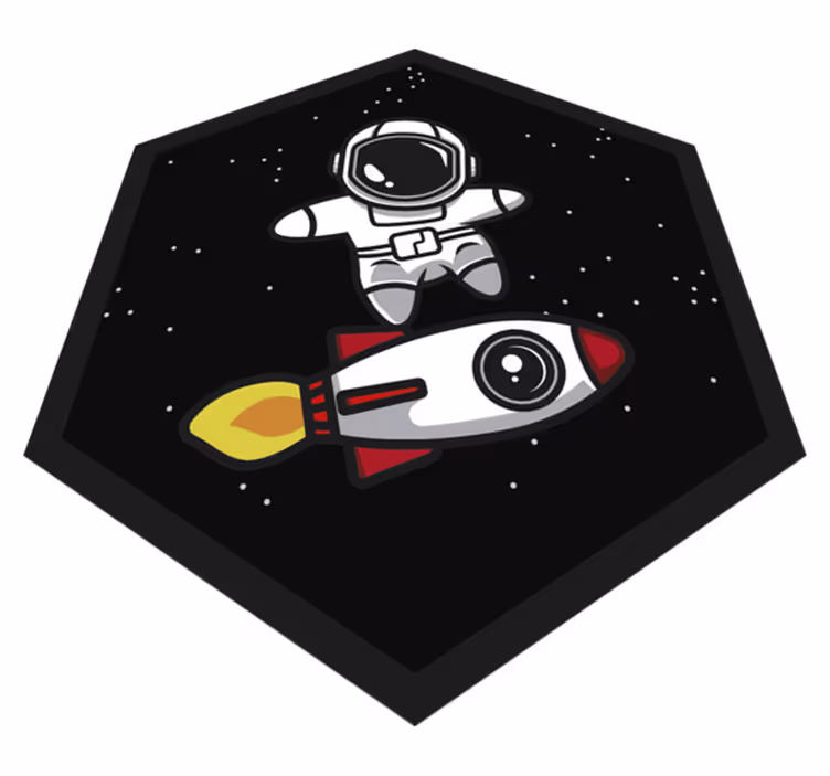 Detský vinylový koberec raketa vo vesmíre - Tenstickers