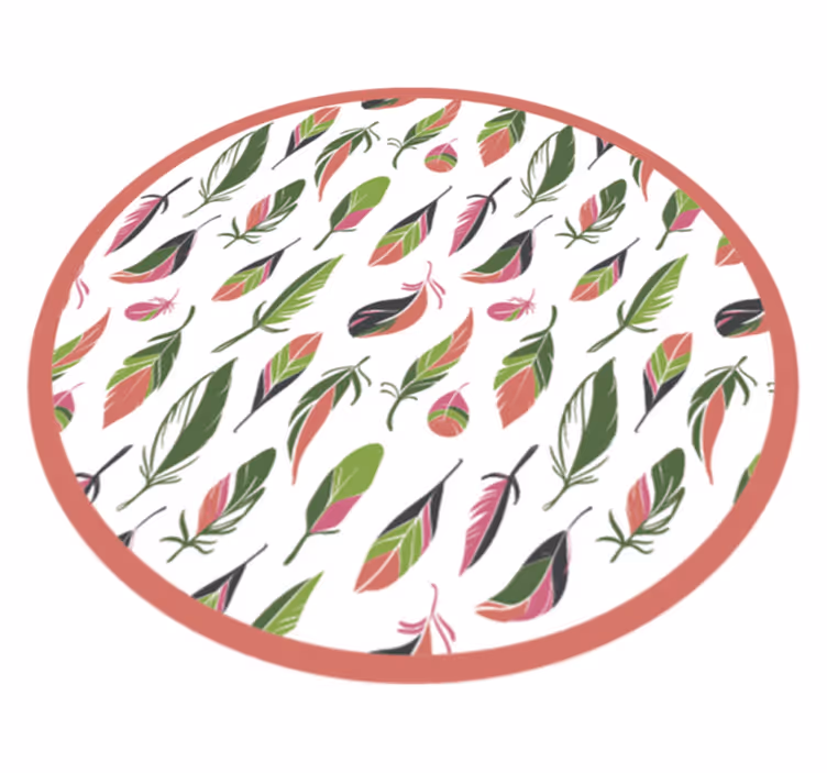 vinylový koberec s kvetmi botanický vzorovaný kruh - Tenstickers