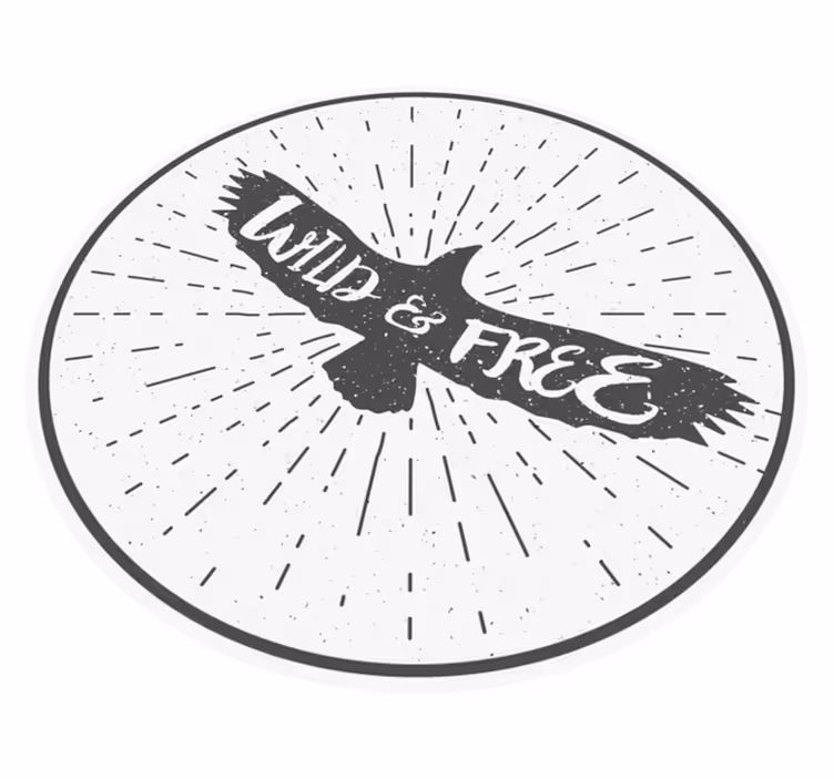 vinylový koberec citáty wild&free kruh - Tenstickers