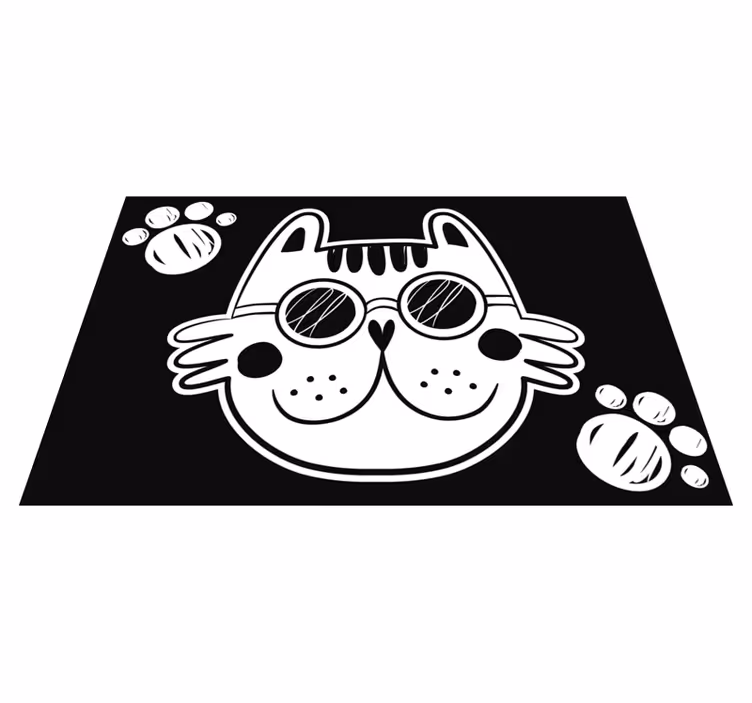 Vinylový koberec biela mačkacia tvár zvieracieho koberca - Tenstickers
