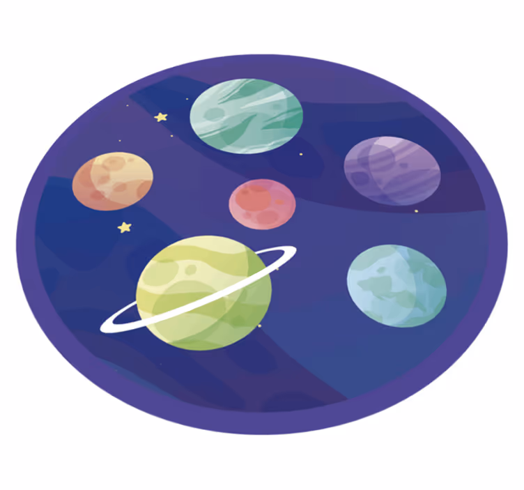 Vinylový koberec pre rôzne planéty galaxie pre deti - Tenstickers