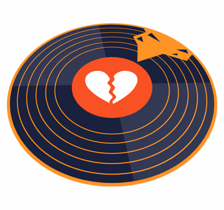 Vinylový moderný koberec so zlomeným srdcom - Tenstickers