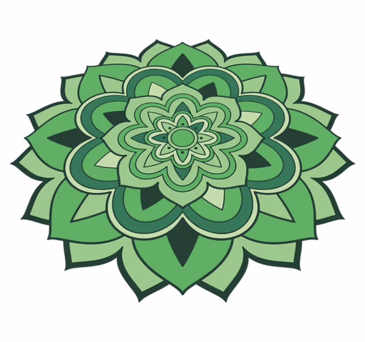 Zelená mandala koberec mandaly - Tenstickers