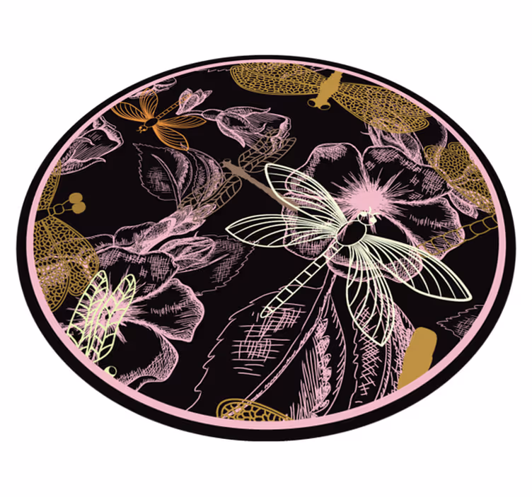 vinylový koberec s kvetmi snímky botanického hmyzu - Tenstickers
