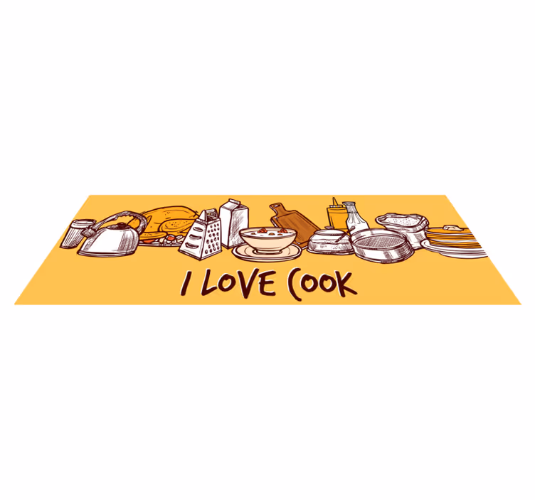 vinylový koberec do kuchyne milujem kuchára - Tenstickers