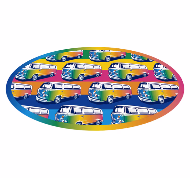 Retro hippie van teen vinylový koberec - Tenstickers