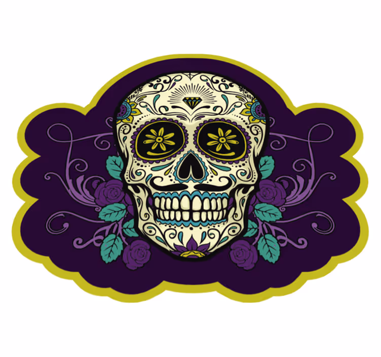 vinylový koberec halloween motív lebky - Tenstickers