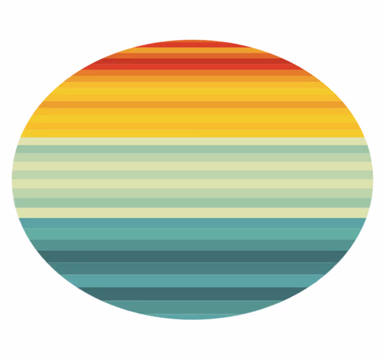 pruhovaný vinylový koberec kruh dúhových pruhov - Tenstickers