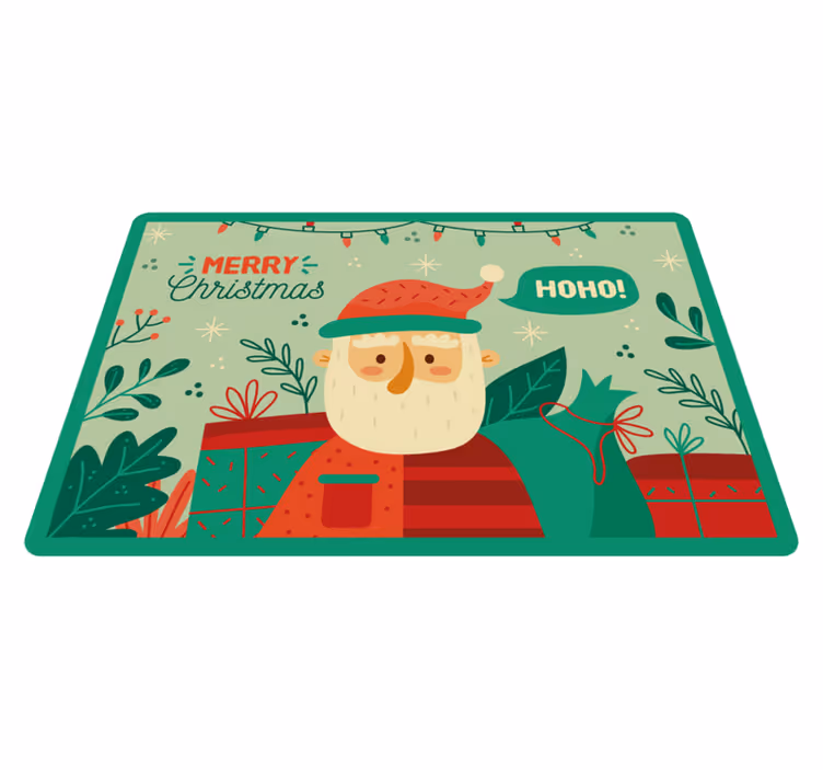 vianočný vinylový koberec slávnostné santa ilustrácie - Tenstickers