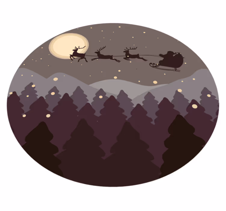 Podložka na vianočný stromček so saniam a sánkami - Tenstickers