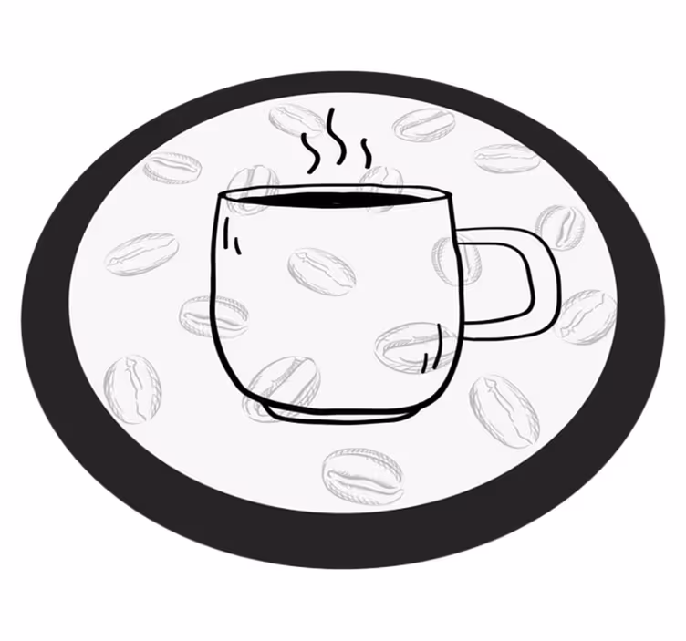 vinylový koberec do kuchyne ilustrácie šálky kávy - Tenstickers
