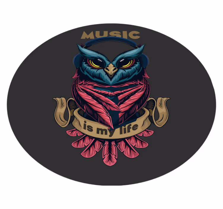 vinylový koberec pre mládež hudobný znak sovy - Tenstickers