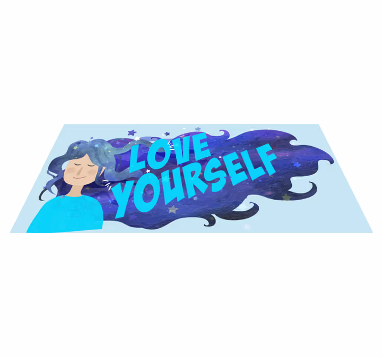 vinylový koberec citáty miluj sa ilustrácie - Tenstickers