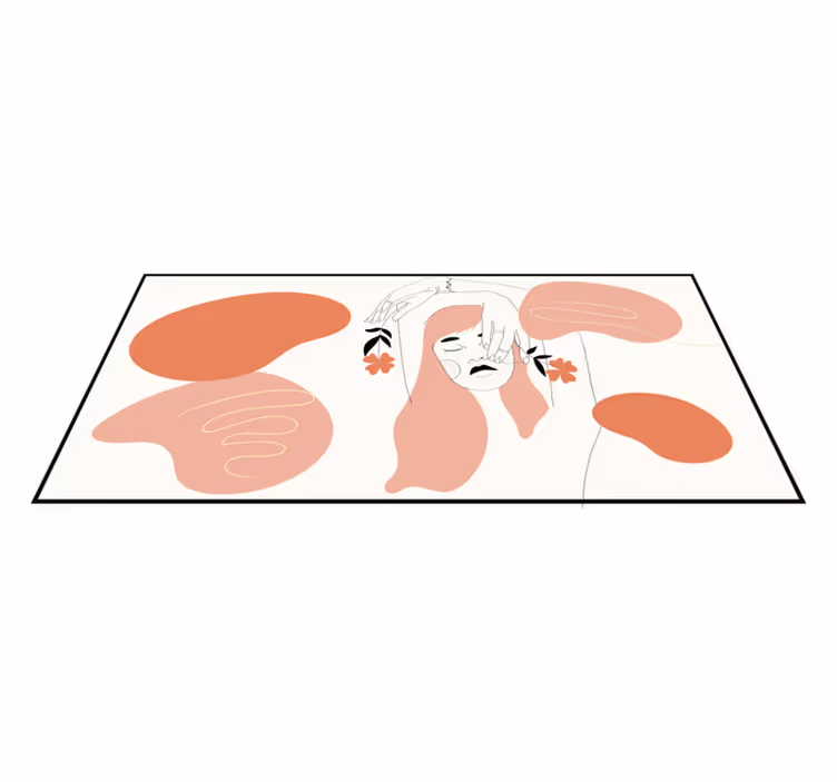 vinylový koberec minimalisticky abstraktné umenie tváre - Tenstickers