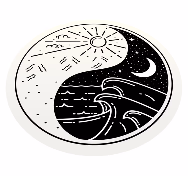 Jin jang slnko a mesiac moderný koberec - Tenstickers