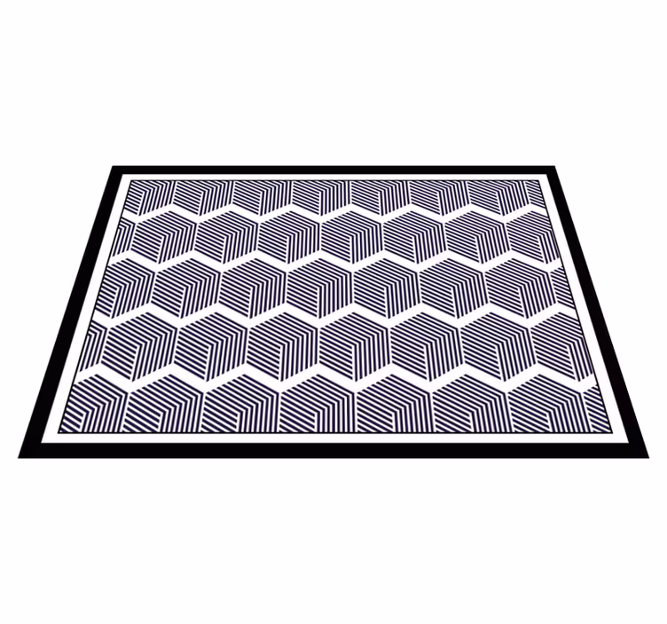 vinylový koberec s geometrickýmy tvarmi kubistický kontrast - Tenstickers