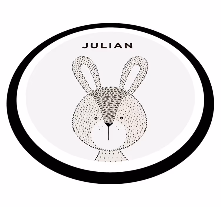 vinylový koberec pre bábätko personalizovaný zajačik - Tenstickers