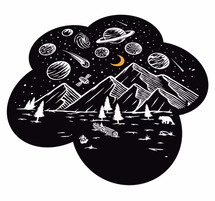 detský vinylový hry vesmírna dobrodružná scéna - Tenstickers