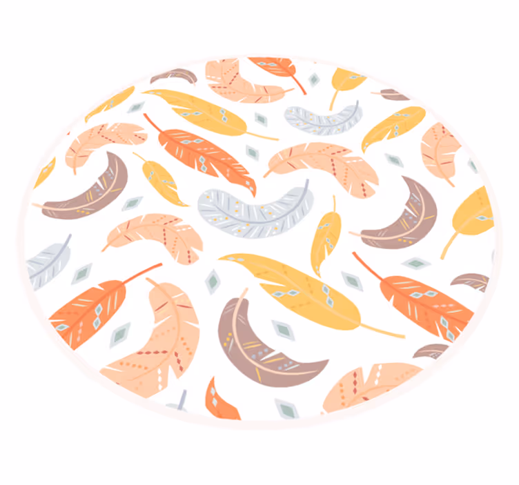 Pastelové perie prírodný koberec - Tenstickers
