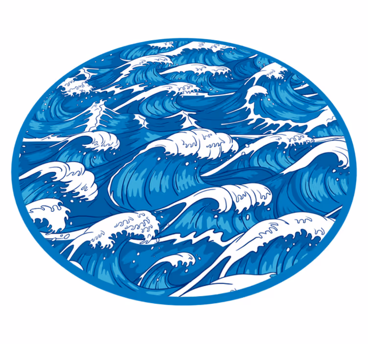 prírodný vinylový koberec vzor oceánskych vĺn - Tenstickers