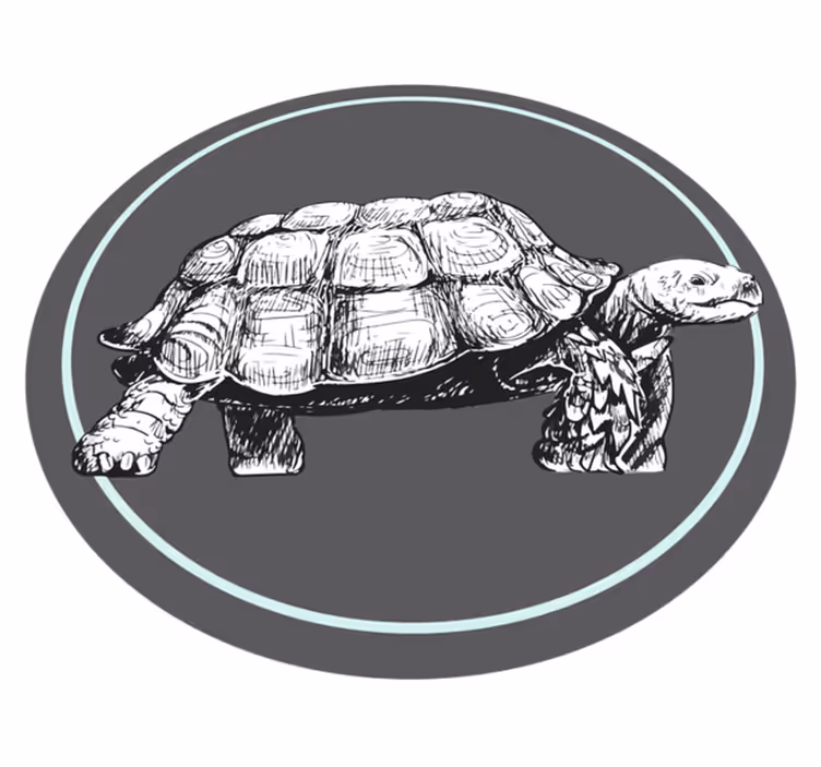 Zelená a hnedá korytnačka ilustračný koberec pre zvieratá - Tenstickers
