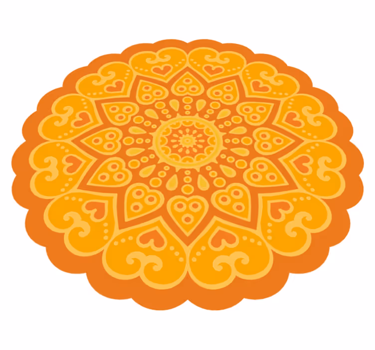 Oranžová mandala vinylový koberec mandala - Tenstickers