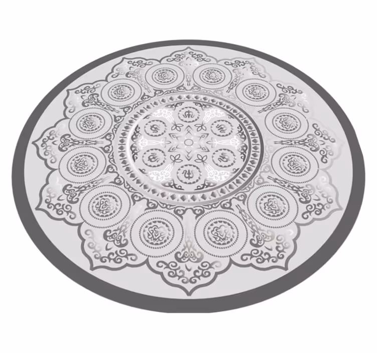 Sivý mandala vzor vinylový koberec - Tenstickers