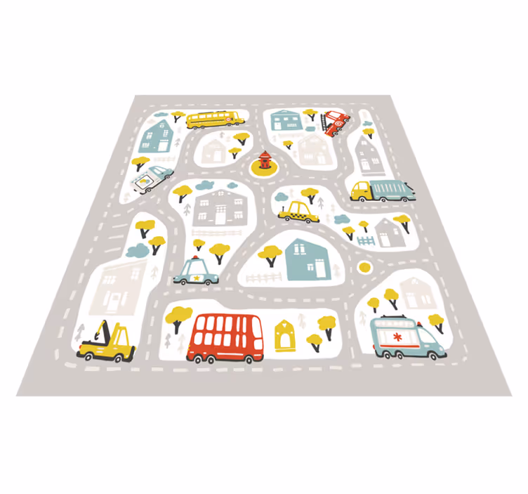 Mestská cestovná mapa cestný vinylový koberec - Tenstickers