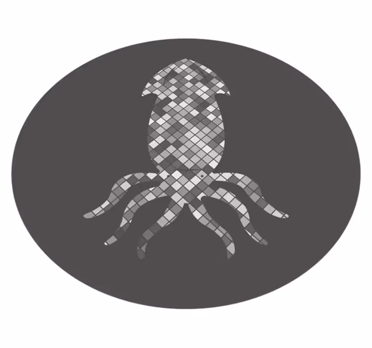 vinylový koberec kachličky mozaiková silueta chobotnice - Tenstickers