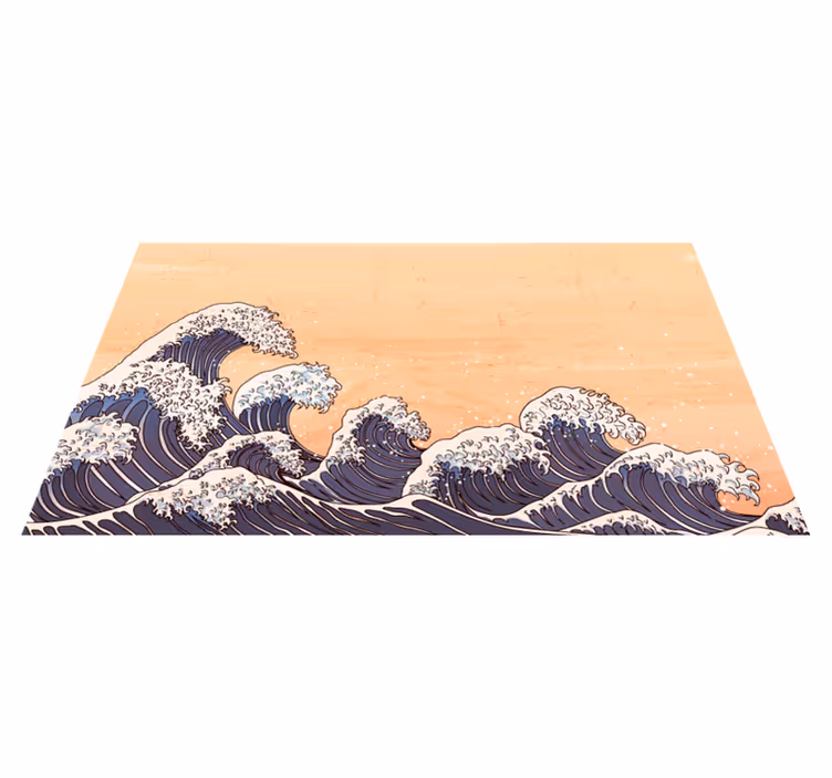 Tradičný vinylový koberec z japonských vĺn - Tenstickers