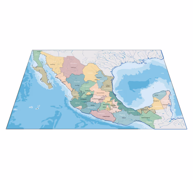 Politický mexický koberec na mape sveta - Tenstickers