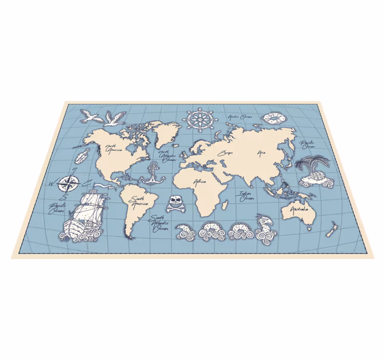 Vintage mapa sveta koberec mapy sveta - Tenstickers