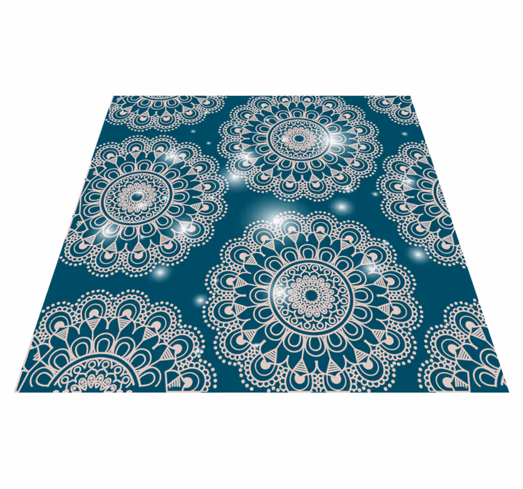 vinylový koberec mandala modrý magický vzor - Tenstickers
